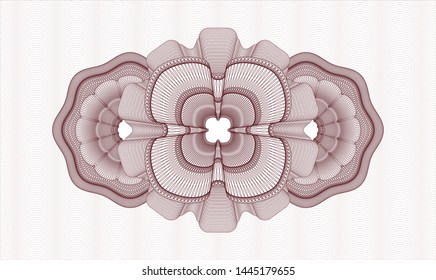 Red passport style rosette. Vector Illustration. Detailed.