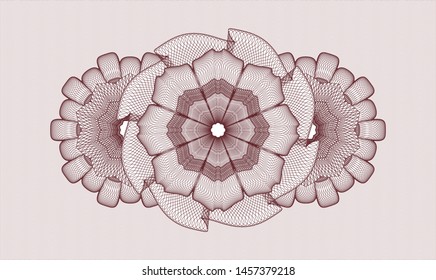 Red passport style rosette. Vector Illustration. Detailed.