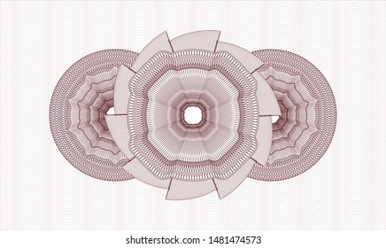 Red passport style rosette. Vector Illustration. Detailed.