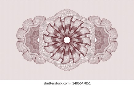 Red passport style rosette. Vector Illustration. Detailed.