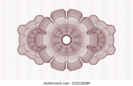 Red passport style rosette. Vector Illustration. Detailed.