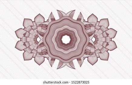 Red passport style rosette. Vector Illustration. Detailed.