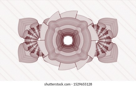 Red passport style rosette. Vector Illustration. Detailed.