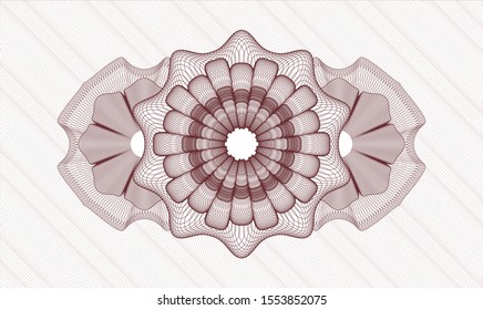 Red passport style rosette. Vector Illustration. Detailed.