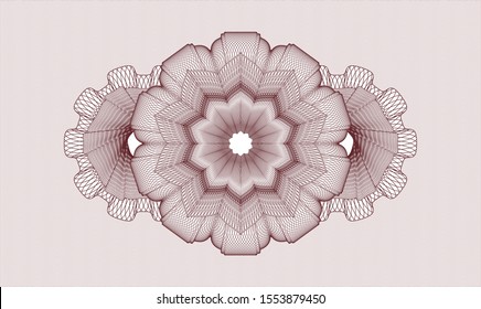 Red passport style rosette. Vector Illustration. Detailed.