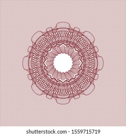 Red passport style rosette. Vector Illustration. Detailed.
