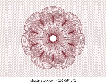 Red passport style rosette. Vector Illustration. Detailed.