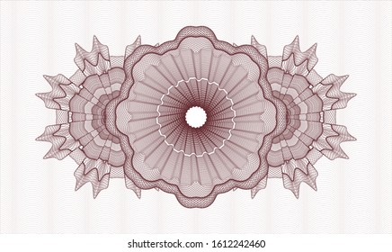 Red passport style rosette. Vector Illustration. Detailed.