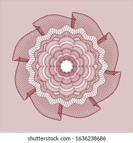 Red passport style rosette. Vector Illustration. Detailed.