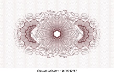 Red passport style rosette. Vector Illustration. Detailed.