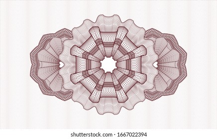 Red passport style rosette. Vector Illustration. Detailed.