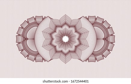 Red passport style rosette. Vector Illustration. Detailed.