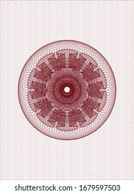 Red passport style rosette. Vector Illustration. Detailed.