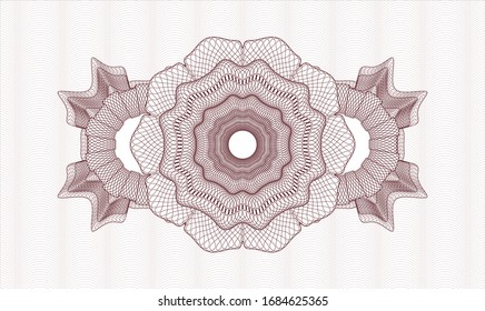Red passport style rosette. Vector Illustration. Detailed.