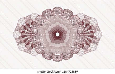 Red passport style rosette. Vector Illustration. Detailed.