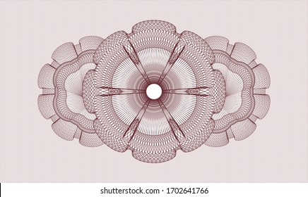 Red passport style rosette. Vector Illustration. Detailed 