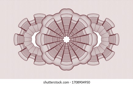 Red passport style rosette. Vector Illustration. Detailed 