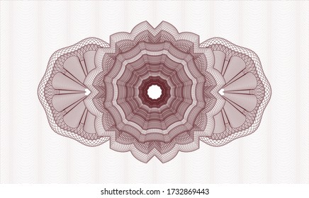 Red passport style rosette. Vector Illustration. Detailed 