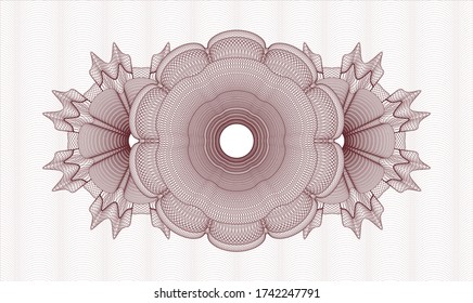 Rosette estilo pasaporte rojo. Ilustración vectorial. Detallado 