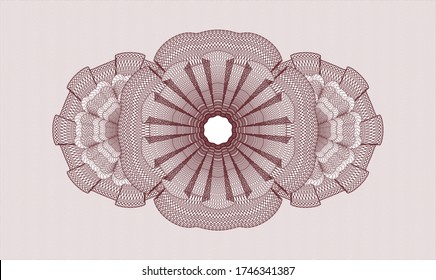 Red passport style rosette. Vector Illustration. Detailed 