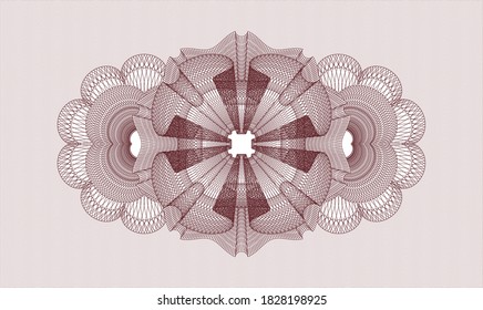 Rosette estilo pasaporte rojo. Ilustración vectorial. Detallado 