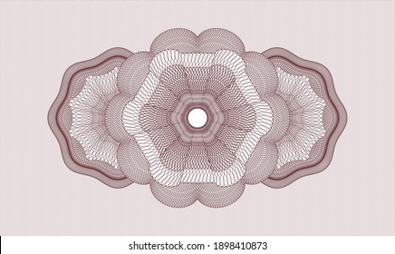 Red passport style rosette. Vector Illustration. Detailed 