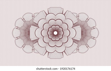 Red passport style rosette. Vector Illustration. Detailed 