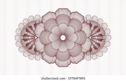Red passport style rosette. Vector Illustration. Detailed 