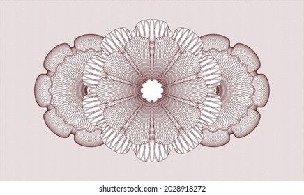 Red passport style rosette. Vector Illustration. Detailed 