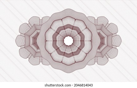 Red passport style rosette. Vector Illustration. Detailed 