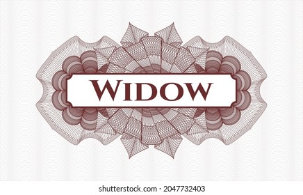 Red Passport Style Rosette. Vector Illustration. Detailed With Text Widow Inside