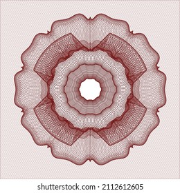 Red passport style rosette. Vector Illustration. Detailed. 
