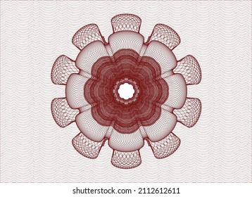 Rosette estilo pasaporte rojo. Ilustración vectorial. Detallado. 