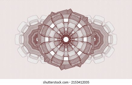 Red passport style rosette. Vector Illustration. Detailed 
