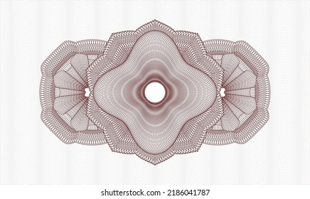 Red passport style rosette. Vector Illustration. Detailed 