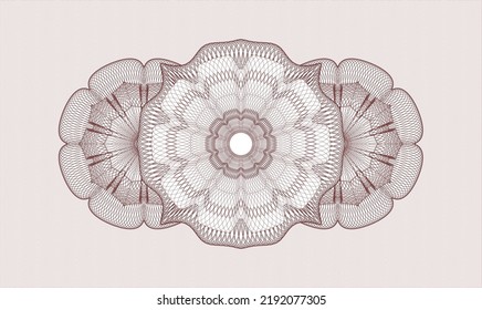 Red passport style rosette. Vector Illustration. Detailed 