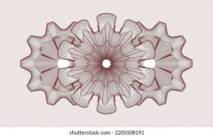 Red passport style rosette. Vector Illustration. Detailed 