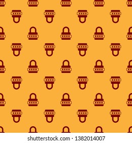 Red Password protection and safety access icon isolated seamless pattern on brown background. Lock icon. Security, safety, protection, privacy concept. Vector Illustration