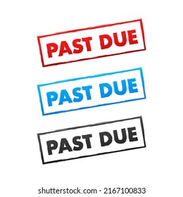 Red past due in vintage style. Vector background