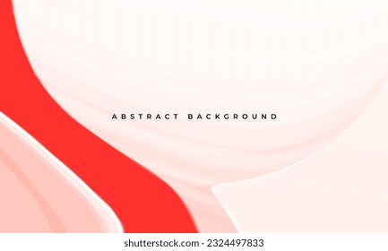 Red and pastel pink vector abstract background with wavy shapes.