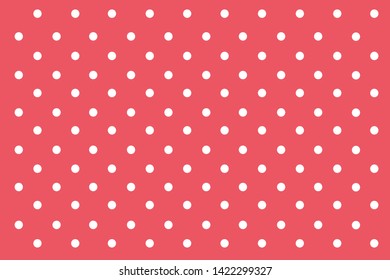 Red Pastel polka dots background. 