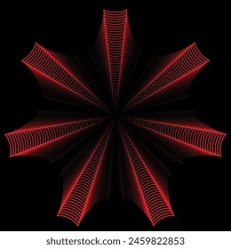 Red patern with black background