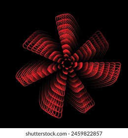 Red patern with black background