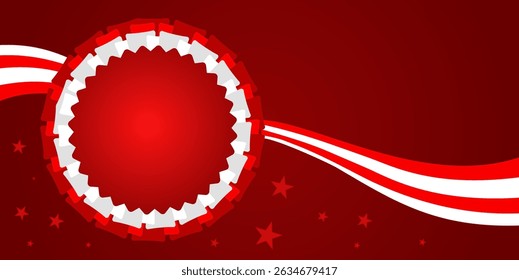 Fondo de Vector patriótico rojo con roseta, Estados Unidos de América - fondo, Anuncio, Ilustración vectorial