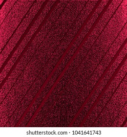 Red pattern. Abstract crimson background. Maroon vector illustration. Scarlet glitter stripes. Dark red foil texture. Luxury pattern. Element for poster, cover, card brochure banner