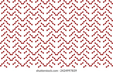 red pattern abstract geometric spiky zigzag line on white background endless pattern design for traditional fabric printing