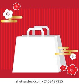 Red pattern background and lucky bag frame background