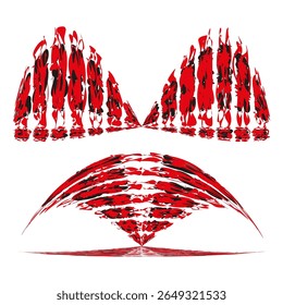 Red pattern design. Decorative geometric vector. Ornamental angular shapes. Traditional artistic elements. - Powered by Shutterstock - Get 15% off with code: PIKWIZARD15