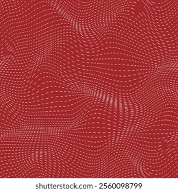 Red moiré pattern. Glitch texture. Vector seamless pattern.