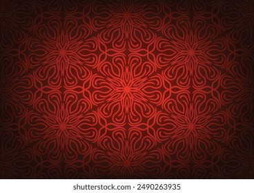 Red pattern mandala hot geometric background. vector illustration.